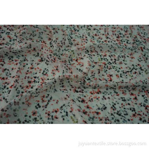 100% Polyester Swiss Dot Clip Jacquard Chiffon Fabric